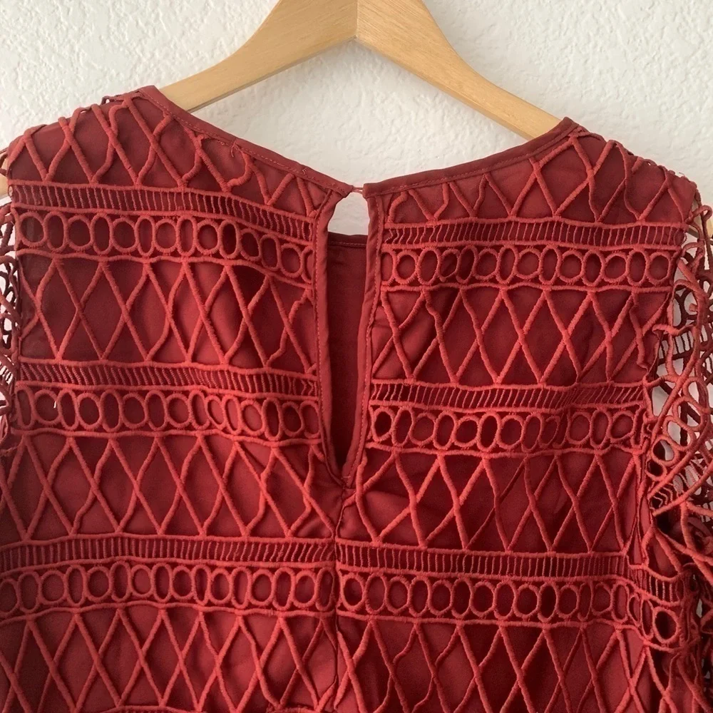 Tularosa Cannes Crochet Lace Long Sleeve Top